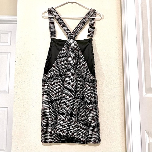 MINKPINK Wool New School overall Plaid Pinnie Dress in Grey women size L - Picture 5 of 8